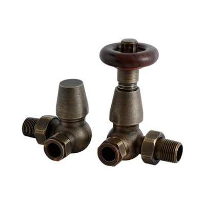 Homestylestore Brass Corner Trv Thermostatic Radiator Valves from B&Q