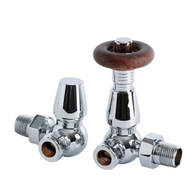 Homestylestore Chrome Corner Trv Chrome Thermostatic Radiator Valves from B&Q