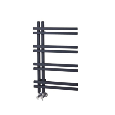 Homestylestore Anthracite Aluminium Heated Towel Rail Bathroom Radiator 800mm X 500mm from B&Q