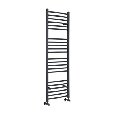 Homestylestore Anthracite Curved Bar Heated Towel Rail Radiator 1600mm X 500mm from B&Q
