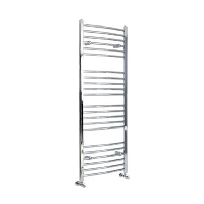 Homestylestore Chrome Curved Bar Heated Towel Rail 1600mm X 500mm from B&Q