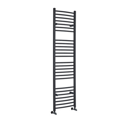 Homestylestore Anthracite Curved Bar Heated Towel Rail 1800mm X 500mm from B&Q