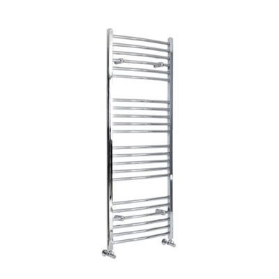 Homestylestore Chrome Curved Bar Heated Towel Rail 1600mm X 600mm from B&Q