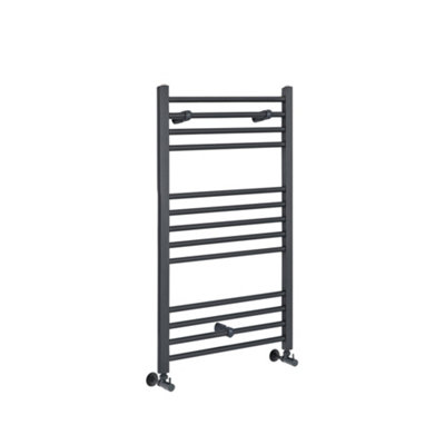 Homestylestore Anthracite Straight Bar Heated Towel Rail 1000mm X 400mm from B&Q