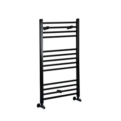 Homestylestore Black Straight Bar Heated Towel Rail 1000mm X 400mm from B&Q