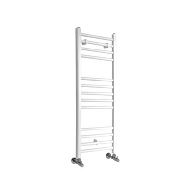 Homestylestore White Straight Bar Heated Towel Rail Radiator 1000mm X 400mm from B&Q