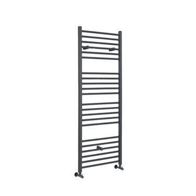 Homestylestore Anthracite Straight Bar Heated Towel Rail 1600mm X 400mm from B&Q