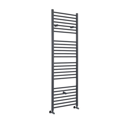 Homestylestore Anthracite Straight Bar Heated Towel Rail 1800mm X 400mm from B&Q