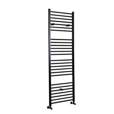Homestylestore Black Straight Bar Heated Towel Rail 1800mm X 400mm from B&Q