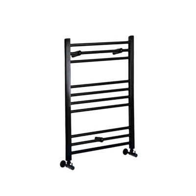 Homestylestore Black Straight Bar Heated Towel Rail 800mm X 500mm from B&Q