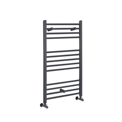Homestylestore Anthracite Straight Bar Heated Towel Rail 1000mm X 500mm from B&Q