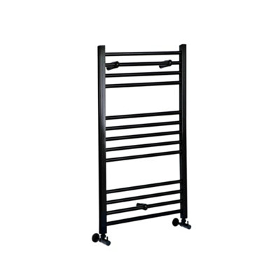 Homestylestore Black Straight Bar Heated Towel Rail 1000mm X 500mm from B&Q