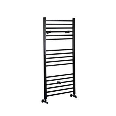 Homestylestore Black Straight Bar Heated Towel Rail 1200mm X 500mm from B&Q