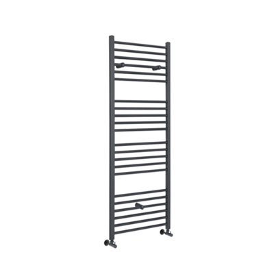 Homestylestore Anthracite Straight Bar Heated Towel Rail 1600mm X 500mm from B&Q