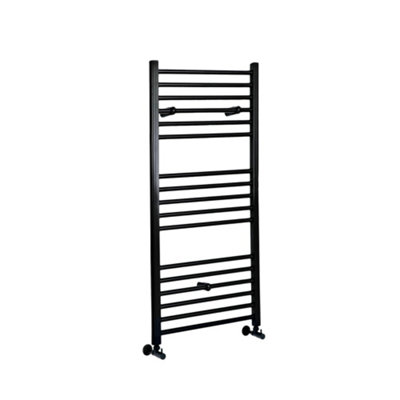 Homestylestore Black Straight Bar Heated Towel Rail 1200mm X 600mm from B&Q
