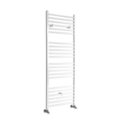 Homestylestore White Straight Bar Heated Towel Rail Radiator 1600mm X 600mm from B&Q