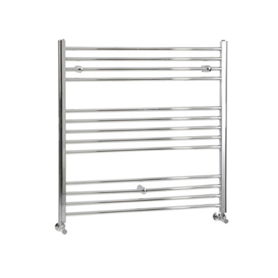 Homestylestore Chrome Straight Bar Heated Towel Rail Radiator 1000mm X 1000mm from B&Q