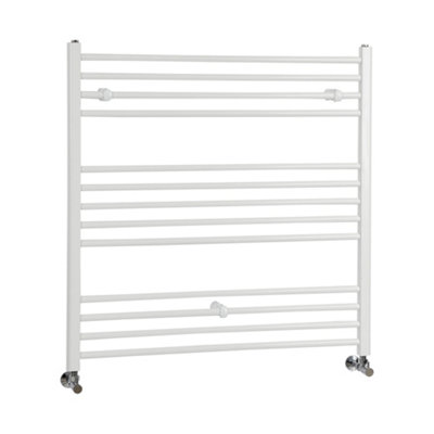 Homestylestore White Straight Bar Heated Towel Rail Radiator 1000mm X 1000mm from B&Q
