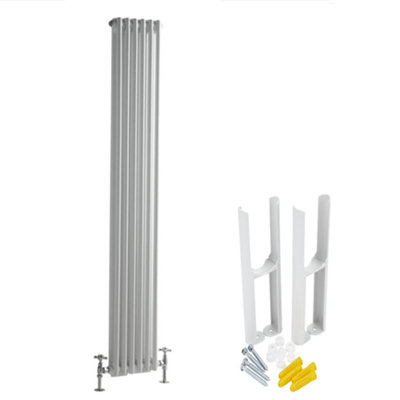 Homestylestore White Cast Iron Style Vertical Double Column Radiator With Feet 1800mm X 290mm from B&Q