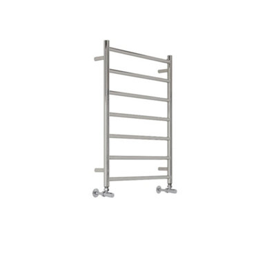 Homestylestore Chrome Flat Stainless Steel Ladder Style Heated Towel Rail Radiator 800mm X 600mm from B&Q