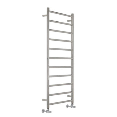 Homestylestore Chrome Flat Stainless Steel Ladder Style Heated Towel Rail Radiator 1200mm X 500mm from B&Q