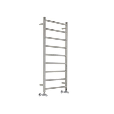 Homestylestore Chrome Flat Stainless Steel Ladder Style Heated Towel Rail Radiator 1000mm X 500mm from B&Q