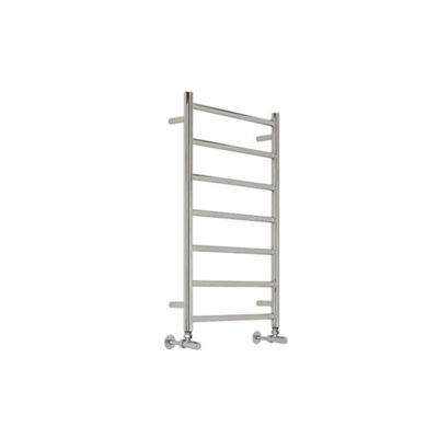 Homestylestore Chrome Flat Stainless Steel Ladder Style Heated Towel Rail Radiator 800mm X 500mm from B&Q