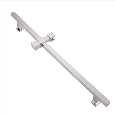Homestylestore Chrome Square Shower Riser Rail from B&Q