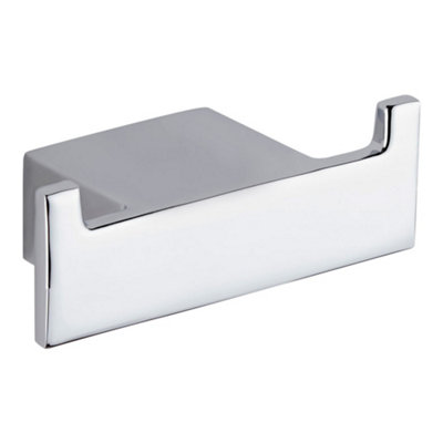 Homestylestore Chrome Wall Mounted Square Bathroom Towel Robe Hook from B&Q