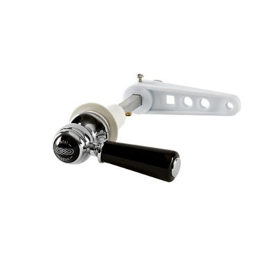 Homestylestore Chrome And Black Toilet Wc Flush Lever With Ceramic Handle from B&Q