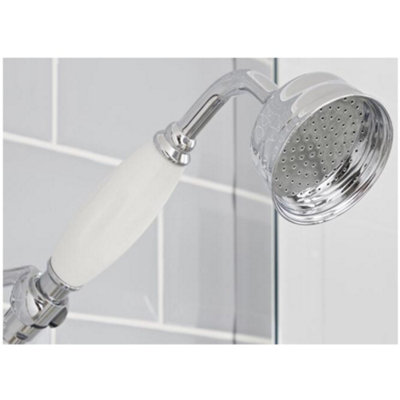 Homestylestore Chrome And White Telephone Style Hand Shower