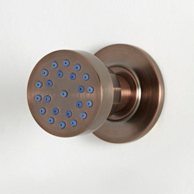 Homestylestore Oil Rubbed Bronze Front Fix Bathroom Shower Round Body Jet from B&Q