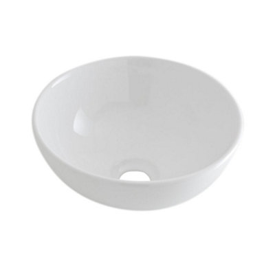 Homestylestore White Round Countertop Bathroom Basin Sink 280mm from B&Q