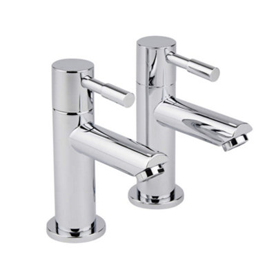 Homestylestore Chrome Bathroom Bath Pillar Taps from B&Q