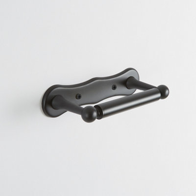 Homestylestore Black Wall Hung Bathroom Toilet Roll Holder from B&Q