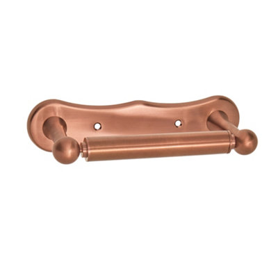 Homestylestore Brushed Copper Wall Mounted Toilet Roll Paper Holder from B&Q