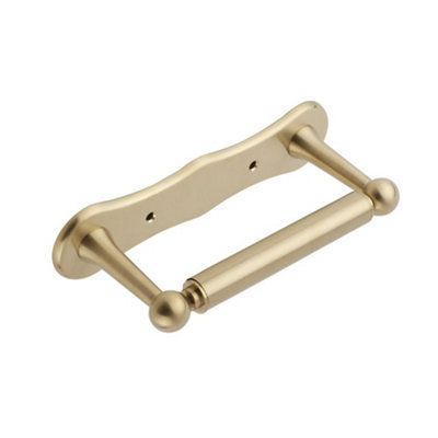 Homestylestore Brushed Brass Wall Mounted Toilet Roll Paper Holder from B&Q