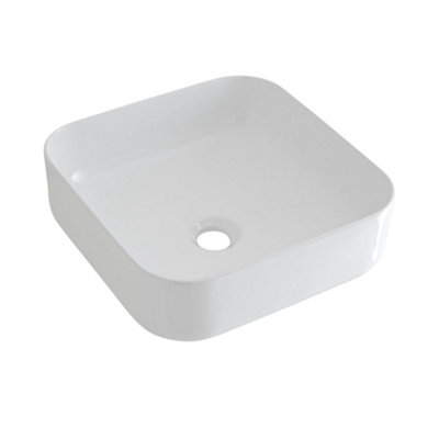 Homestylestore White Countertop Bathroom Basin Sink 400 X 400mm from B&Q