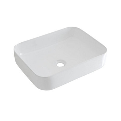 Homestylestore White Countertop Bathroom Basin Sink 500 X 400mm from B&Q