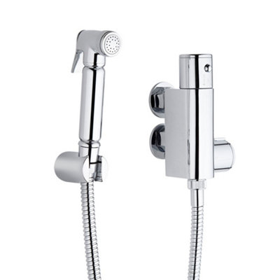 Homestylestore Chrome Thermostatic Douche Shower Toilet Kit With Wall Bracket from B&Q