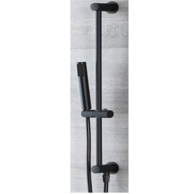 Homestylestore Black Hand Shower With HoseOutlet Elbow And Riser Rail Kit from B&Q