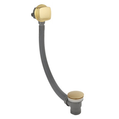 Homestylestore Brushed Brass Overflow Bath Filler Tap And Pop Up Click Clack Waste from B&Q