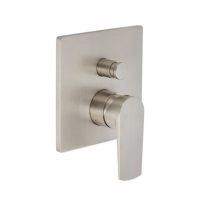 Homestylestore Brushed Nickel 2 Outlet Manual Mixer Shower Valve from B&Q