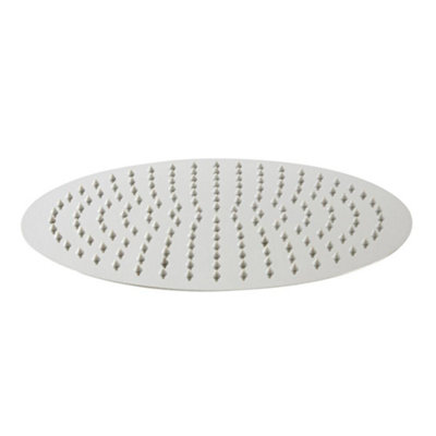 Homestylestore Chrome 400mm Round Ultra Thin Fixed Shower Head from B&Q