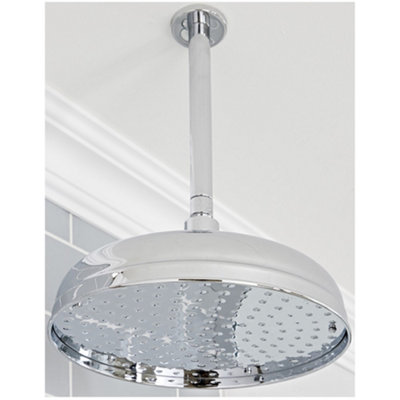 Homestylestore Chrome 300mm Round Fixed Shower Head With Ceiling Arm from B&Q