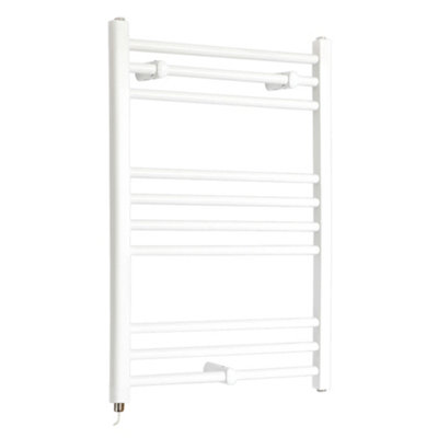Homestylestore White Straight Ladder Electric Heated Towel Rail 800 X 500mm from B&Q