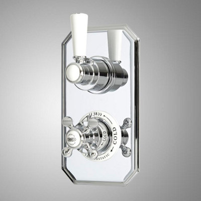 Homestylestore Chrome And White Concealed Diverter Thermostatic Mixer Shower Valve from B&Q