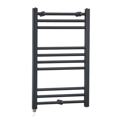 Homestylestore Anthracite Curved Ladder Electric Heated Towel Rail 800 X 500mm from B&Q