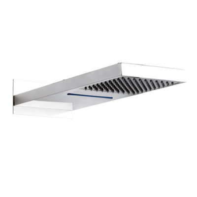 Homestylestore Chrome 200 X 500mm Waterblade Rainfall Shower Head from B&Q