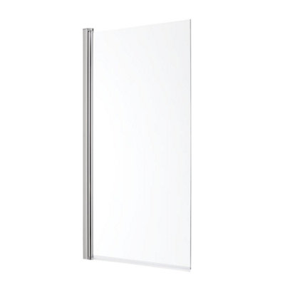 Homestylestore 1400 X 800mm Bathroom Bath Shower Glass Square Top Screen Chrome from B&Q